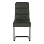 Židle jídelní, taštičkové pružiny v sedáku, madlo na opěráku, zelená látka, černý kov