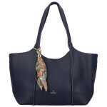 Moderní dámská koženková kabelka na rameno Olga, tmavě modrá