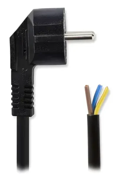 Nedis napájecí kabel černá / Napájecí kabel / Typ F úhlový - přímý / poniklovaný / 1,8 m (CEGL11918BK)