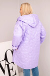 Dámská bunda Plus Size prošívaná s kapucí a nápisem HOPE světle fialová UNI