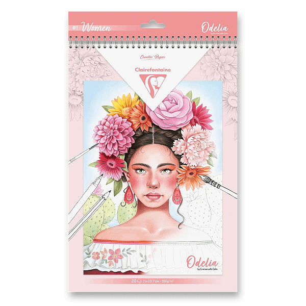 Clairefontaine Odelia Women, umělecké antistresové omalovánky, Emmanuelle Colin