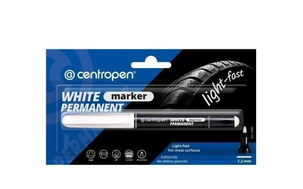 Centropen značkovač 2686 - bílý, permanent