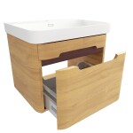 Koupelnová skříňka s umyvadlem SAT Fusion 57,5x43x45 cm dub medový mat SATFUSION60DMMW SATFUSION60DMMW