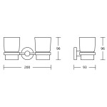 AQUALINE - SAMBA dvojitý držák skleniček, mléčné sklo, chrom SB105