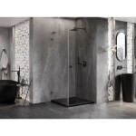 MEXEN/S - Lunar-B L sprchový kout dveře křídlové pravá 100 x 100, transparent, grafit metal 832L-100-100-95-00-P