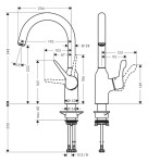 HANSGROHE - Focus M43 Dřezová baterie, nerezová ocel 71812800