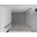 MEXEN/S - Exo sprchový kout dveře křídlové 125 x 85, transparent, zlato 819-125-085-50-00