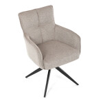 Židle jídelní, taštičkové pružiny v sedáku, 180° otočný mechanismus, lanýžová voděodolná látka, černý kov