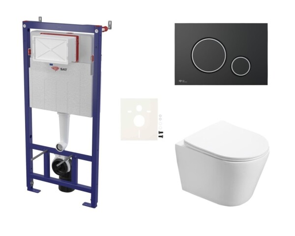 Cenově zvýhodněný závěsný WC set SAT do lehkých stěn / předstěnová montáž + WC SAT Infinitio SIKOSSIN78K SIKOSSIN78K