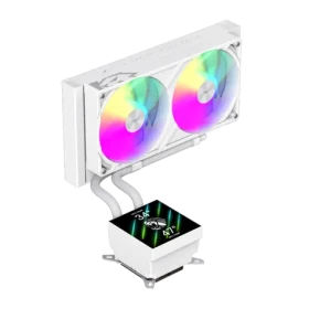 Gamemax GLACIER 240 LCD bílá / Chladič CPU / AIO vodní chlazení / 240 mm radiátor / LCD displej (GLACIER 240 LCD WH)