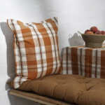 MADAM STOLTZ Bavlněná matrace Sugar almond / Black 45 × 125 cm, hnědá barva, textil