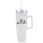 MOJE KÁVIČKA - bílý cestovní termohrnek s průhledným víčkem 900 ml
