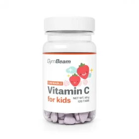 Vitamín C, tablety na cucání pro děti - GymBeam (jahoda, 120 tab.) (63730-1-120tab-strawberry)