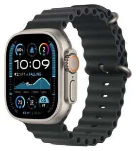 Apple Watch 49mm Black Ocean / Prodloužení oceánského řemínku / přírodní titan (MXTM3ZM/A)