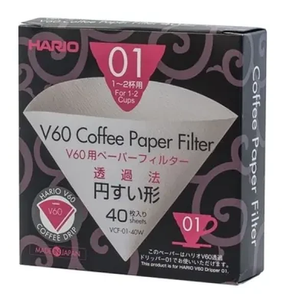 Hario papírové filtry V60-01 40 ks