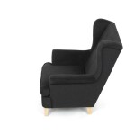 Křeslo ušák, černá látka, AK-388 BK2