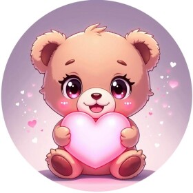 Obrázek Jedlý papír na dort Medvídek se srdcem