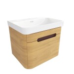 Koupelnová skříňka s umyvadlem SAT Fusion 57,5x43x45 cm dub medový mat SATFUSION60DMU SATFUSION60DMU