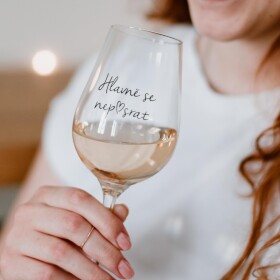 Bella Rose Sklenice na víno Hlavně se nep♥srat CZ, čirá barva, sklo, 350 ml