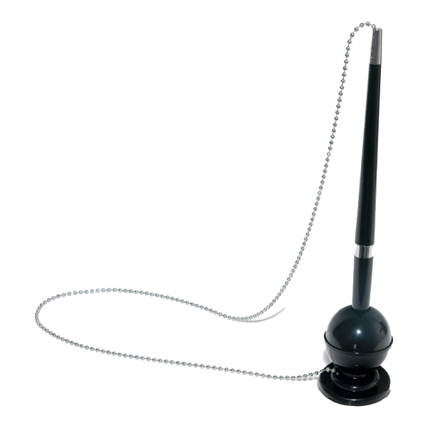 Office Products kuličkové pero na řetízku, modrá náplň, samolepicí, černé