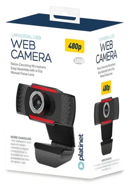 Platinet Web Cam 480p / Webkamera / Vestavěný mikrofon (45489)
