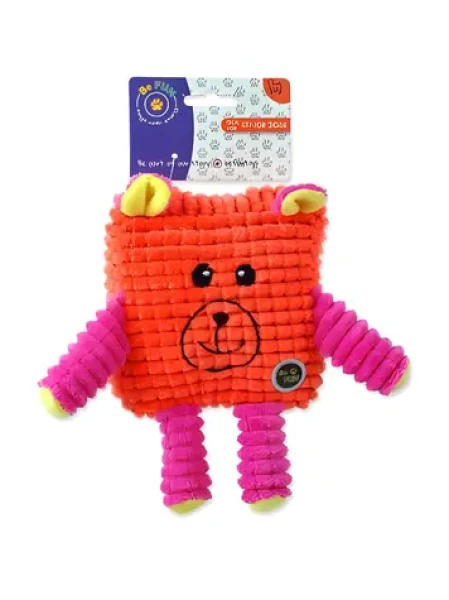 BeFun Calypso čtverec oranžová / Hračka pro psy / fleece / senior / 12,5 cm