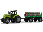 Mamido Traktor s přívěsem se dřevem zelený