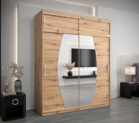 Šatní skříň Abi E0 s nástavcem Barva korpusu: Dub artisan, Rozměry: 200 cm, Dveře: Dub artisan