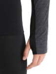 Pánské merino triko dlouhý rukáv ICEBREAKER Mens 125 ZoneKnit LS Crewe, Jet Heather/Black/Metro Heather velikost: L