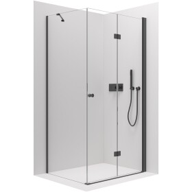 CERANO Sprchový kout Volpe L/P - 6 mm - černá matná, transparentní sklo - 90x90x190 cm - zalamovací