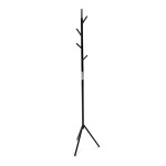 Věšák stojanový, výška 179 cm, kovová konstrukce, černý matný lak, nosnost 6 kg