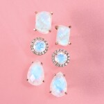 Emporial náušnice 14k zlato Vermeil GU-DR8927E-ROSEGOLD-MOONSTONE