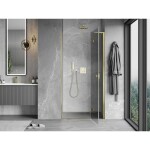 MEXEN/S - Mist-H L sprchové dveře křídlové pravé 95, transparent, zlatá 8A5L-095-000-50-00-P