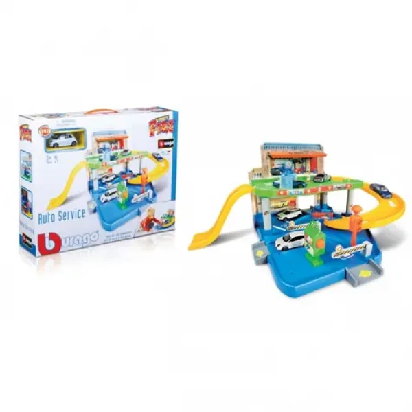 Bburago STREET FIRE Garáž s autoservisem + autíčko 1:43