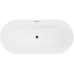 MEXEN/S - Luna Slim volně stojící vana 170 x 75, bílá, sifon a přepad černá 52041707500-70