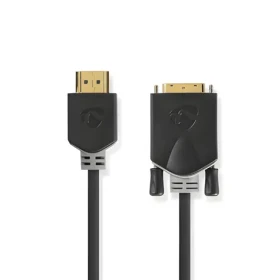 Nedis antracit / Kabel HDMI - DVI-D 24+1 / 1080p / Pozlacené konektory / 2 m (CCBW34800AT20)