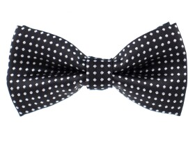 Elegant černý motýlek pro psa s puntíky | 25 - 42 cm