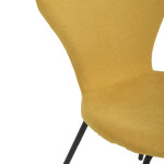 Židle jídelní, žlutá látka, nohy černý kov