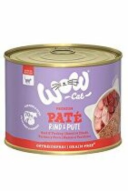 WOW Cat konzerva Adult Paté hovězí s krocanem 200g