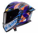 Helma Caberg Drift Evo II Nobo matt black/red fluo/blue/purple - M / modrá