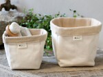 Éternel Úložný textilní košík Cotton/Jute Cream – větší, krémová barva