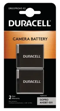 Duracell pro GoPro Hero5/6/7 černá / Náhradní baterie / Li-Ion / 1250mAh / 4Wh (DRGOPROH5-X2)