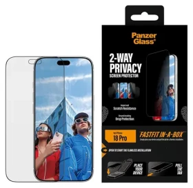PanzerGlass 2-way Privacy iPhone 17/18 Pro / Ochranné sklo / Ultra-Wide Fit / FastFit s aplikačním boxem (PG28448)