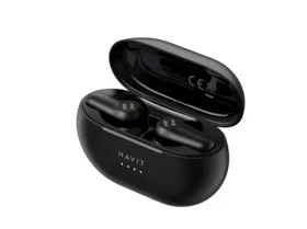 Havit TW915E černá / Bezdrátová sluchátka do uší / mikrofon / Bluetooth 5.2 / nabíjecí pouzdro / až 8 h (TW915Eblack)