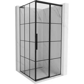 MEXEN/S - Rox L sprchový kout posuvný pravá 90 x 90, černá kratka , černá 8C2L-090-090-70-77-P