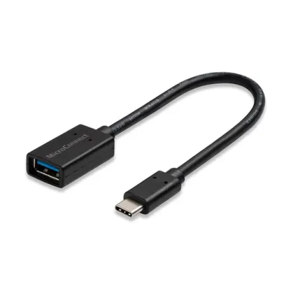 MicroConnect kabel USB C (M) - USB3.0 A (F) 0.2m černá / 5000Mbit/s (USB3.1CAF02BH)