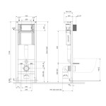 CERSANIT - Set C46 SYSTEM 40 MECH WHB214 SLIM DUR SC EO, tlačítko chrom lesk S701-828