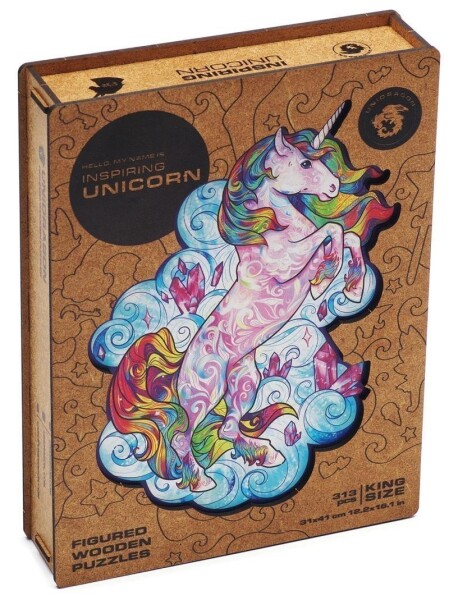 Unidragon dřevěné puzzle Jednorožec velikost