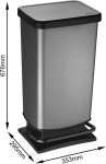 ROTHO Odpadkový koš PASO 40L - KARBON