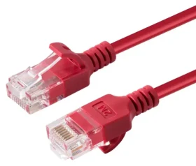 MicroConnect CAT6a U/UTP Slim 0.5m červená / Patch kabel / RJ-45 (V-UTP6A005R-SLIM)